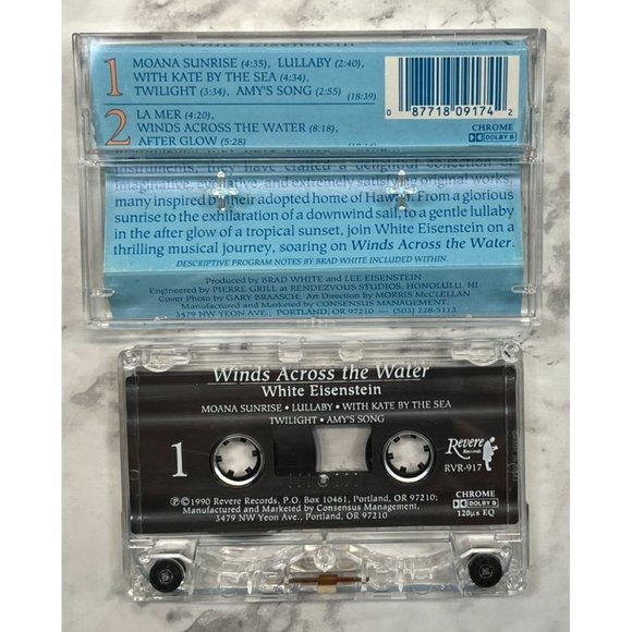 Winds Across the Water White Eisenstein Cassette Tape 1990 Brad and Lee New Age - Picture 2 of 5
